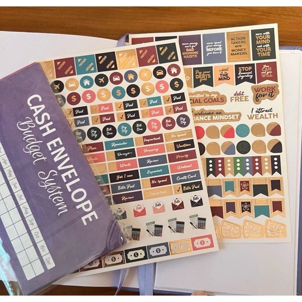 Lavender GoGirl Budget Book. Size A5. Expense Tracker, Envelopes, Stickers. New.